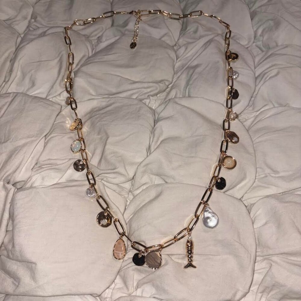 Free People gold charm link necklace